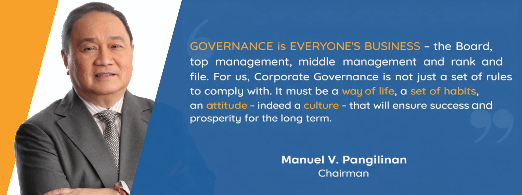 Manuel V. Pangilinan - Corporate Governance Quote